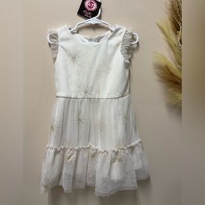 The Children's Place White and Gold Star Dress
